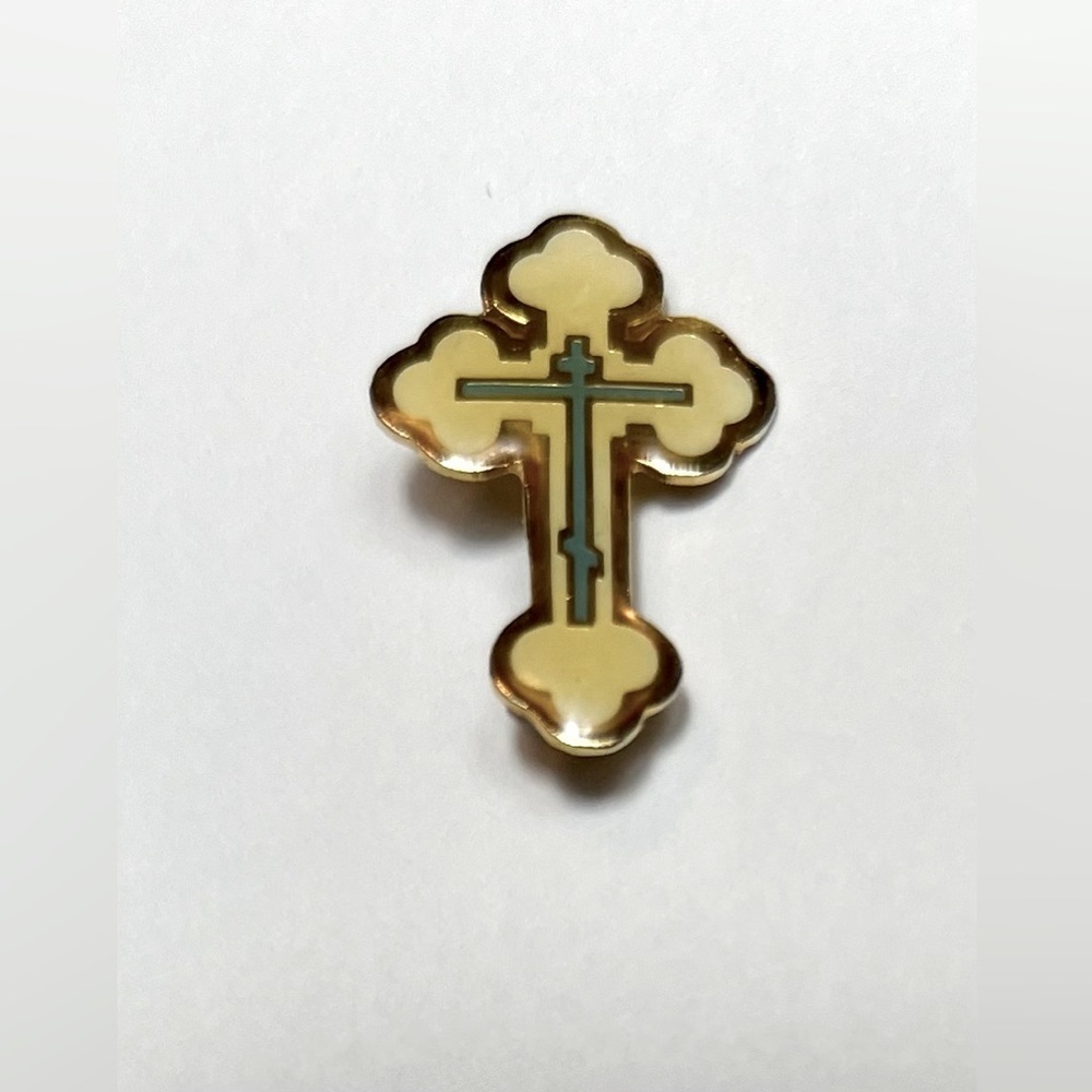 Unmarked Enamel Cross Pin